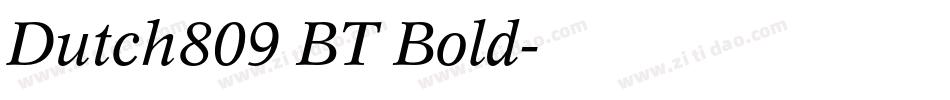 Dutch809 BT Bold字体转换